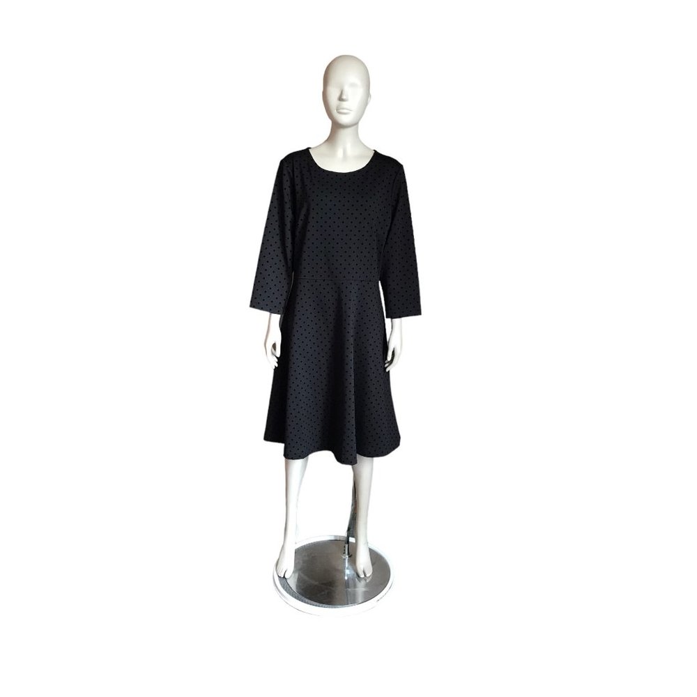NWT Torrid Black Velvet Polka Dotted Dress